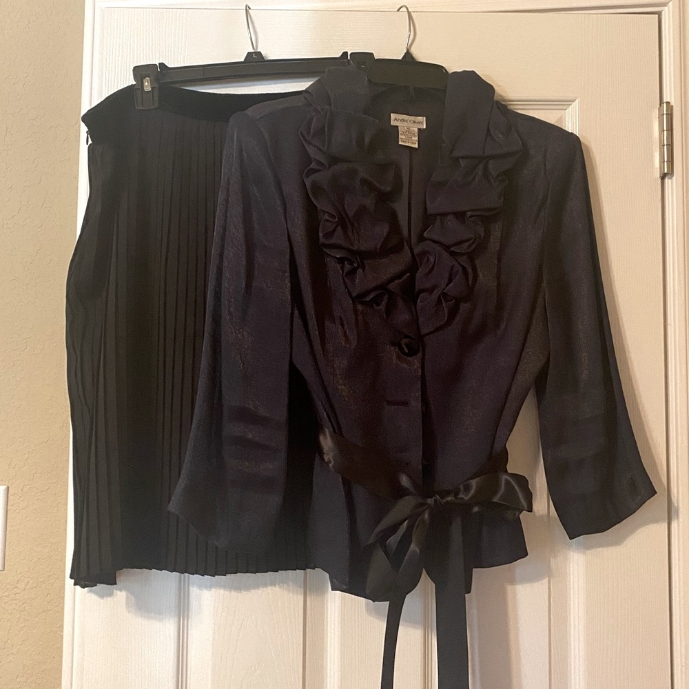 Formal navy and black suit